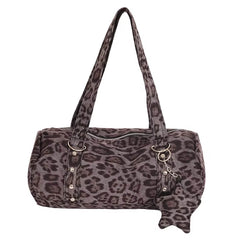 Y2K Leopard Print Bag with Star Charm