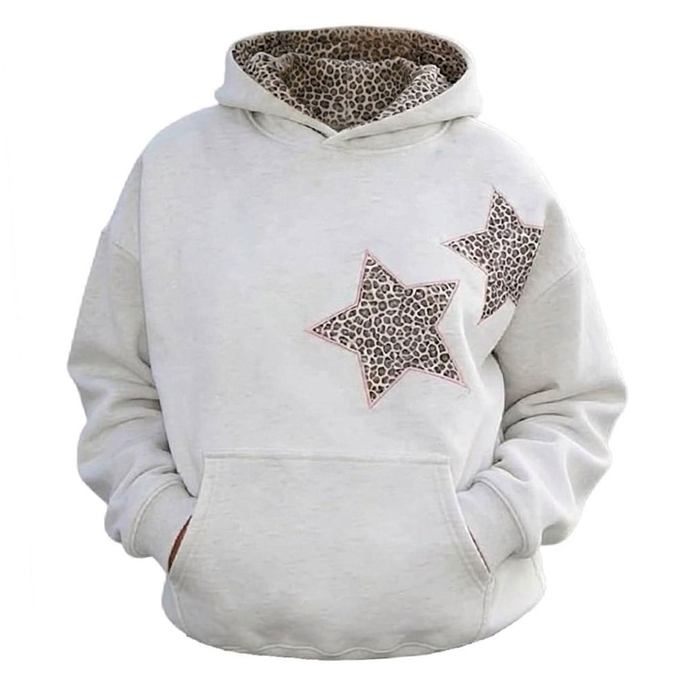 Y2K Leopard Star Hoodie