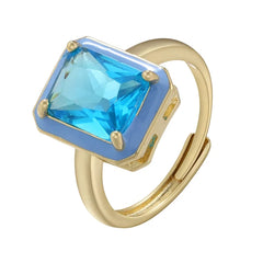 Y2K Rectangular Rhinestone Ring