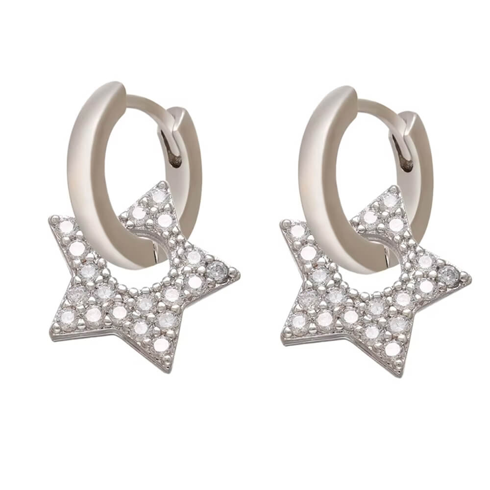 Y2K Star Drop Hoops Earrings