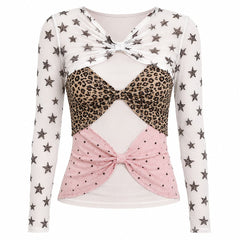 Y2K Star Mesh Long Sleeve Top