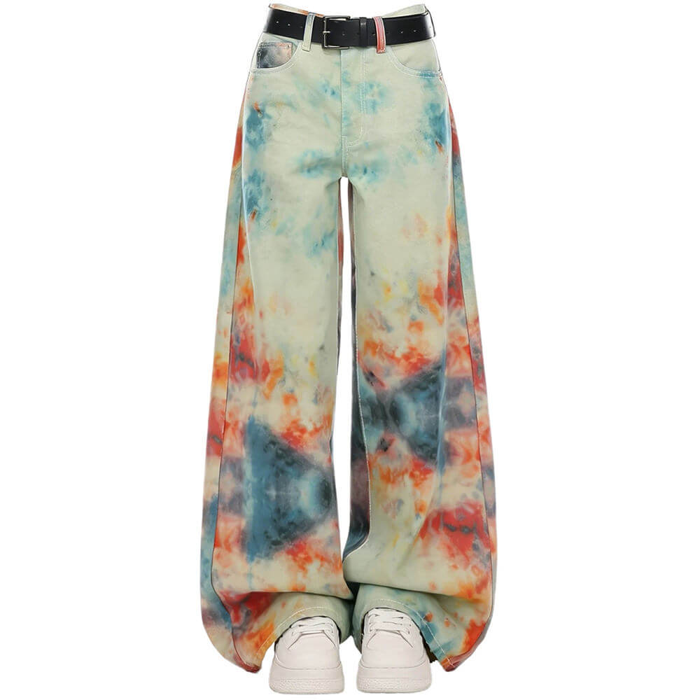 Y2K Chaos Era Tie Dye Wide Leg Jeans