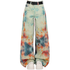 Y2K Chaos Era Tie Dye Wide Leg Jeans